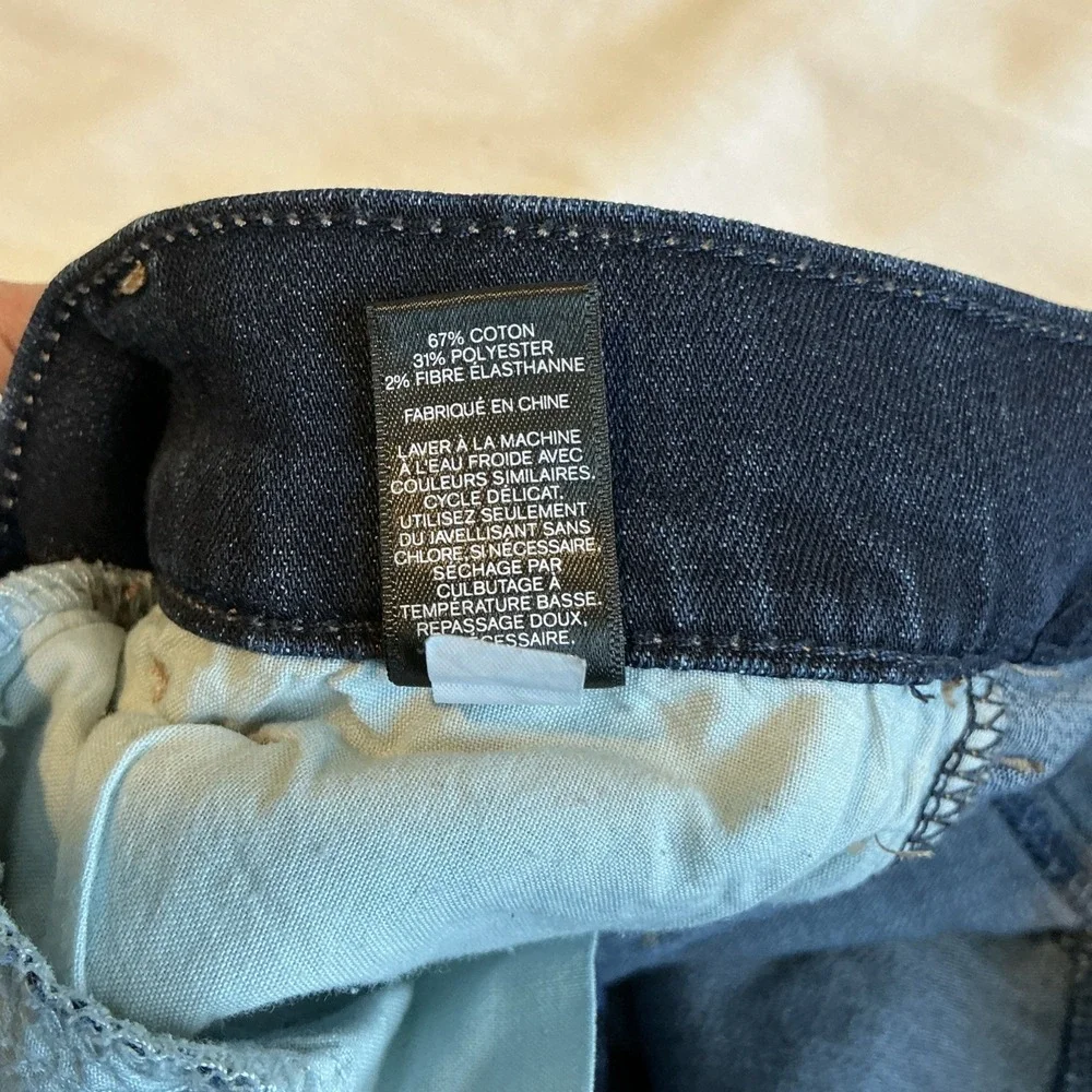 Express Cropped Jeans Women 8 Dark Blue‎ Stretch Cropped Wide Leg